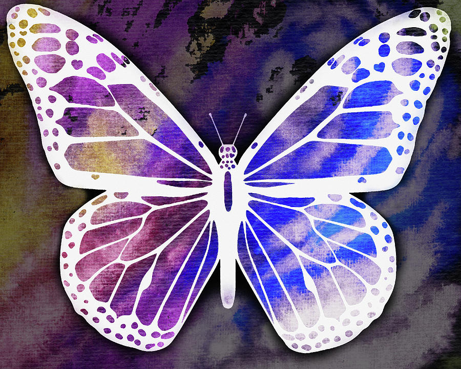 Happy Free Flight Of Light Beautiful Butterfly Watercolor XIII Painting by Irina Sztukowski