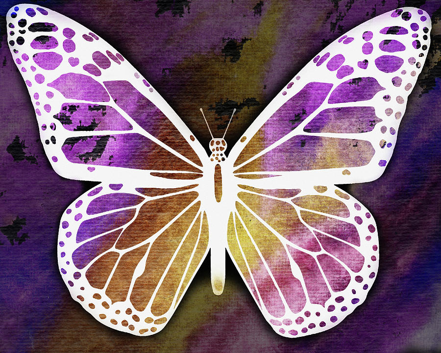 Happy Free Flight Of Light Beautiful Butterfly Watercolor XIV Painting by Irina Sztukowski