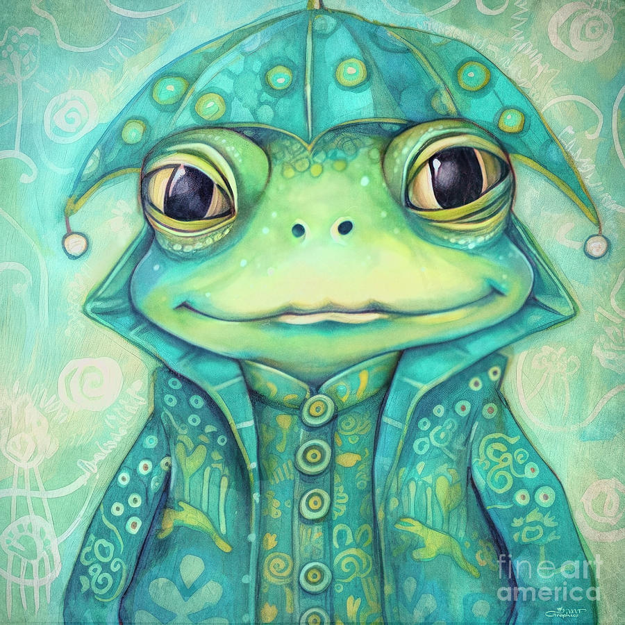 Happy Frog Digital Art by Jutta Maria Pusl