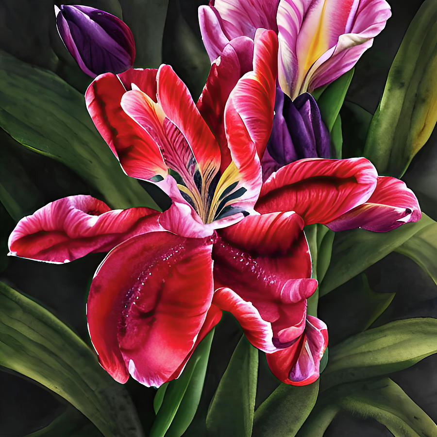 Happy garden tulips Digital Art by Tatiana Travelways