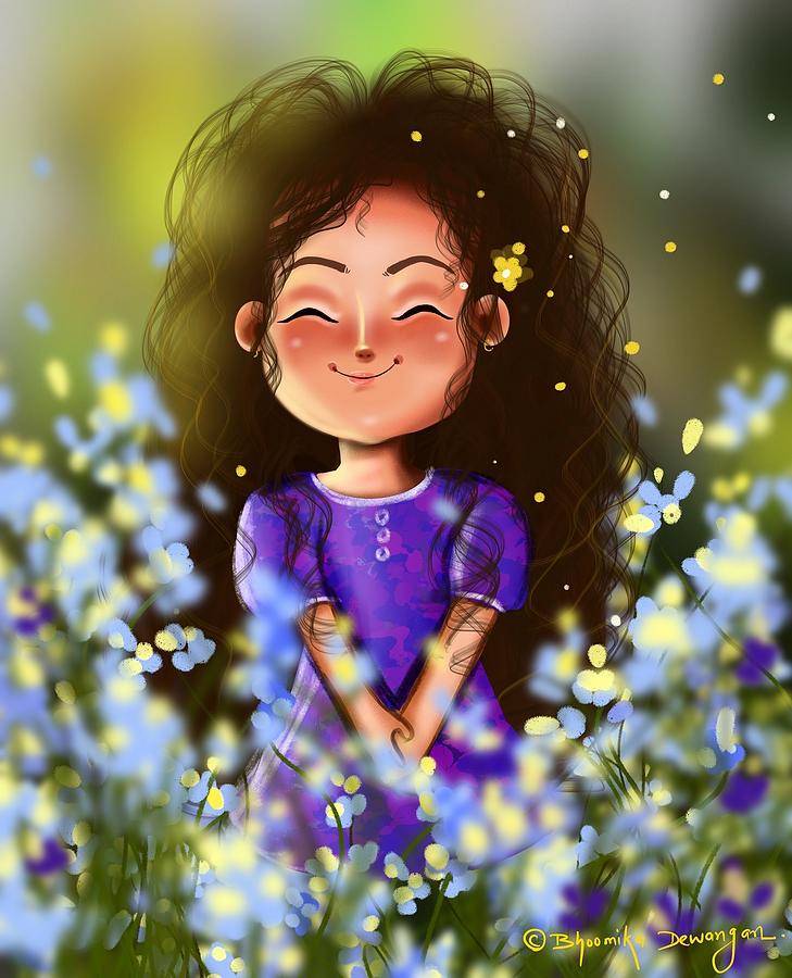 Happy Girl Digital Art by Bhoomika Dewangan - Fine Art America