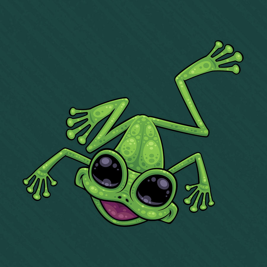 Tree Digital Art - Happy Green Tree Frog by John Schwegel