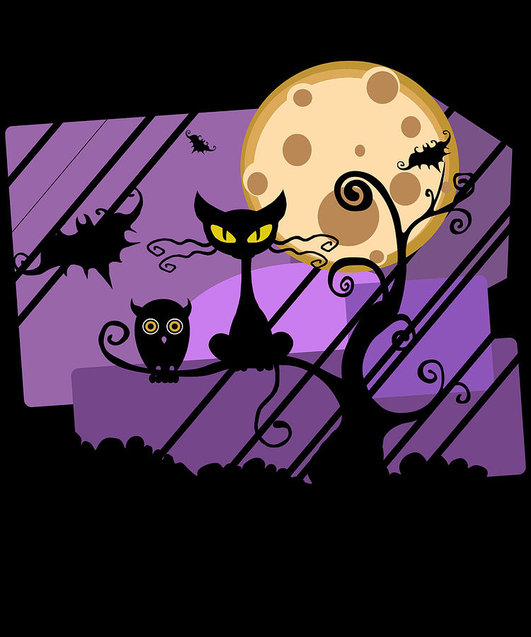 Happy Halloween Cat Digital Art by Flippin Sweet Gear
