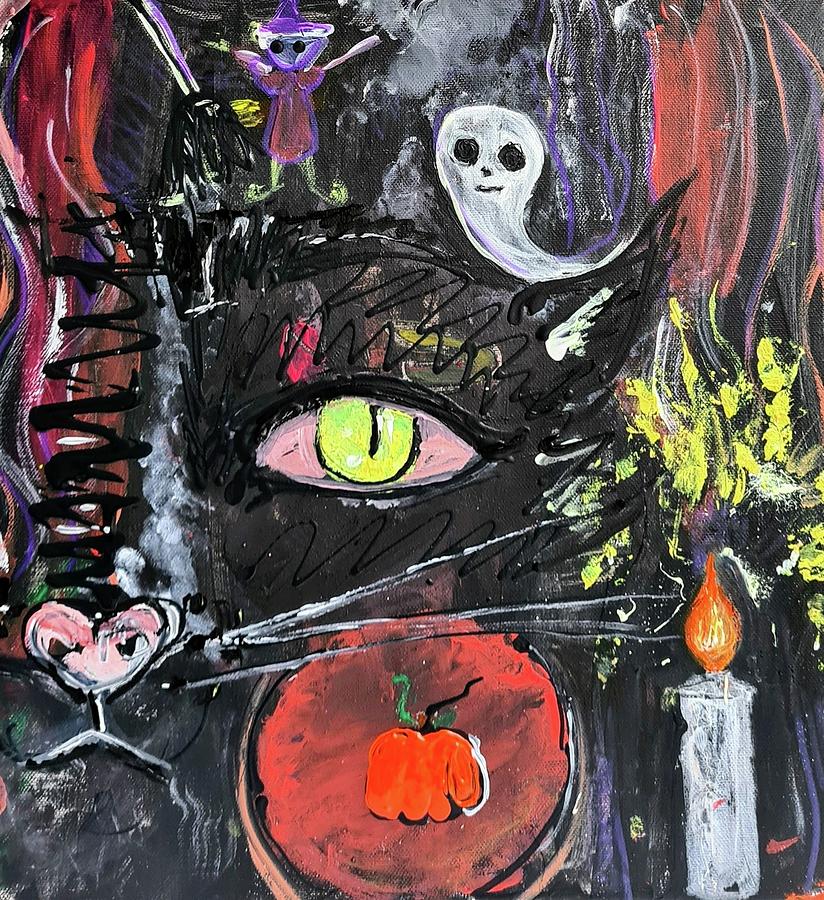 Happy Halloween  Painting by Evelina Popilian