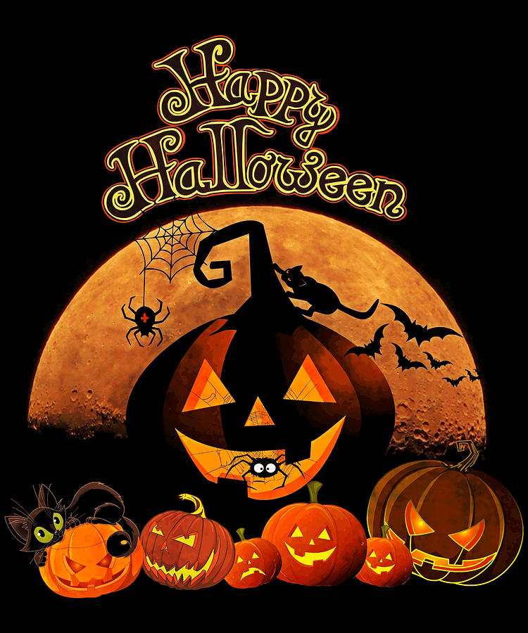 Happy Halloween Digital Art by Flippin Sweet Gear