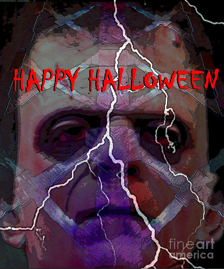 Happy Halloween Frankensteins monster  Mixed Media by David Lee Thompson