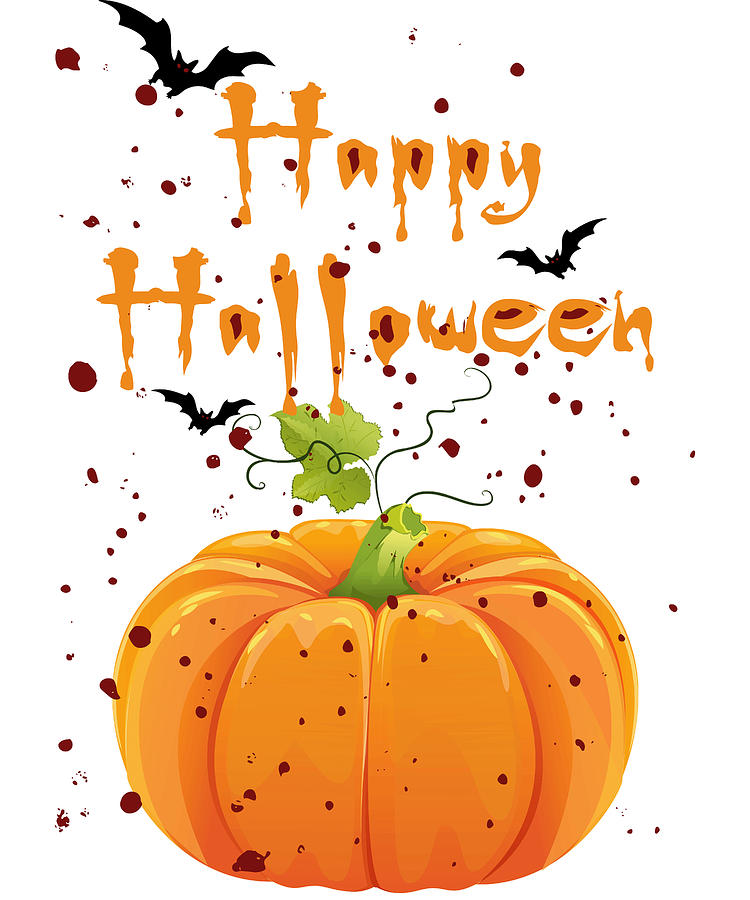 Hocus Pocus Digital Art - Happy Halloween, Halloween Scary Spooky Pumpkin Transparent Graphic Design  by Mounir Khalfouf