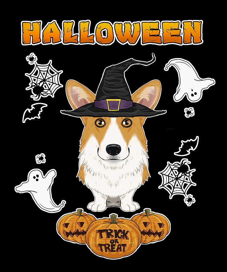 Happy Halloween I Dog Lover I Welsh Corgi Digital Art by Maximus ...