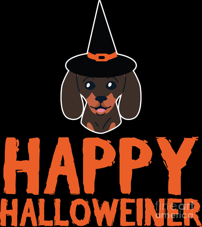 18x18 DGAvisuals Happy Halloweenie Dachshund Dog Halloween Throw Pillow Multicolor 