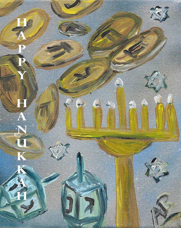 Happy Hanukkah Painting by Andrew Blitman