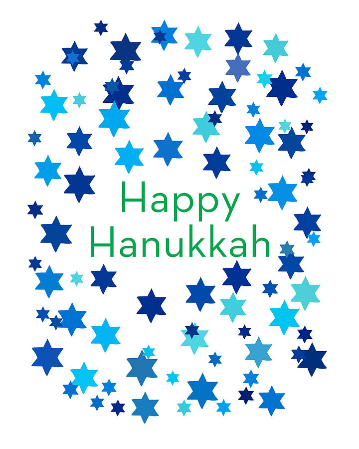 Happy Hanukkah Confetti- Art by Linda Woods Digital Art by Linda Woods