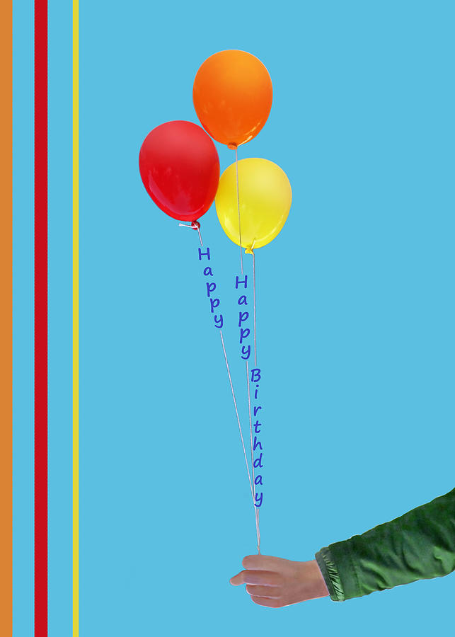 Happy Happy Birthday - Balloons - Transparent Photograph by Nikolyn McDonald