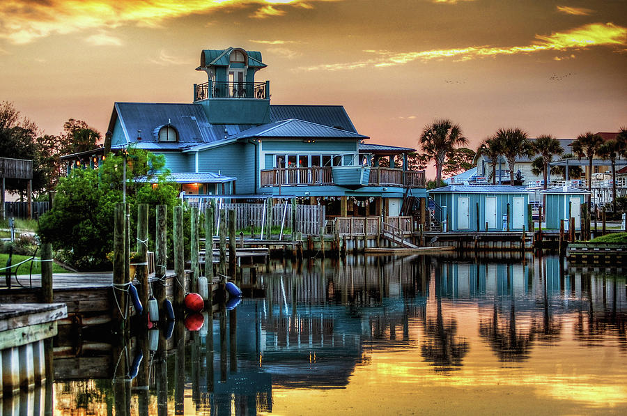 Happy Harbor Blue House Photograph by Michael Thomas