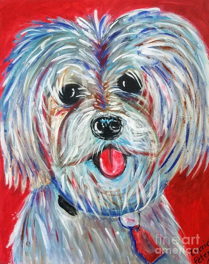 Happy Havanese Painting by Cherie Peters