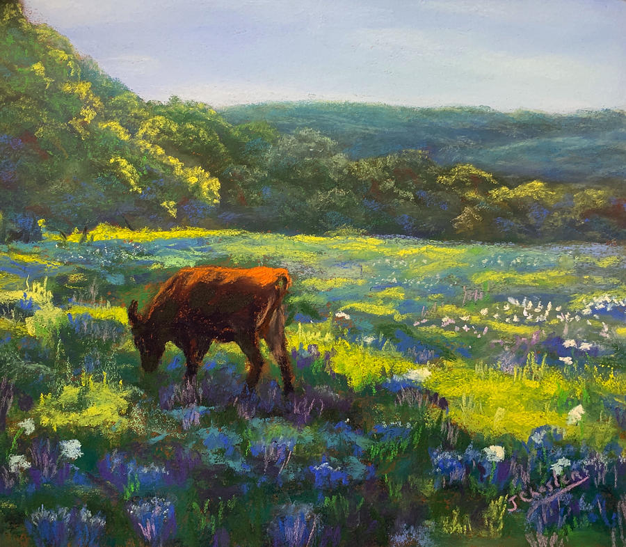 Bluebonnet Bessie Painting by Jan Chesler