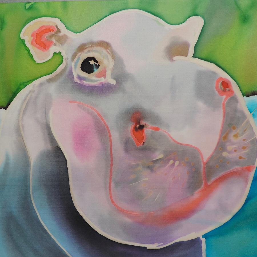 Happy Hippo Painting by Mary Gorman