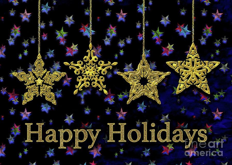 Happy Holidays - Christmas Stars Digital Art by Gabriele Pomykaj