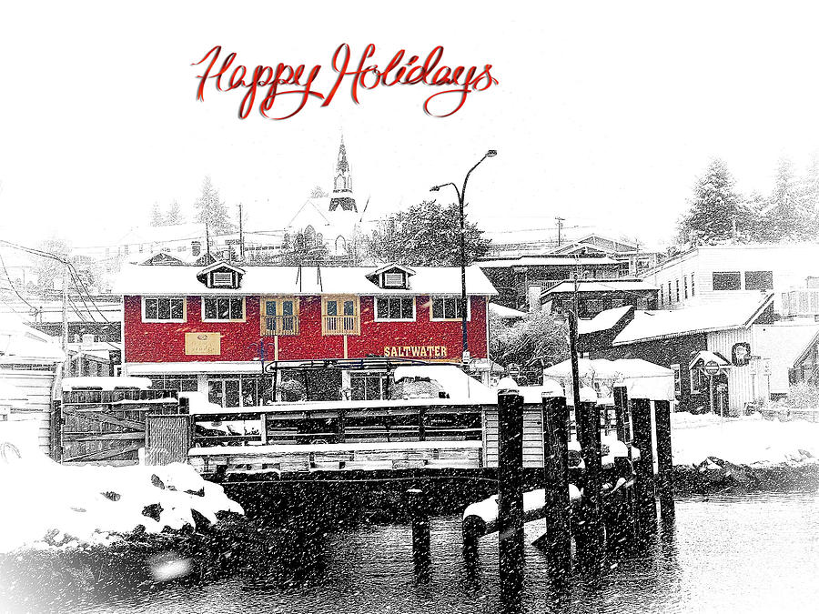 Happy Holidays from Poulsbo Photograph by Jerry Abbott