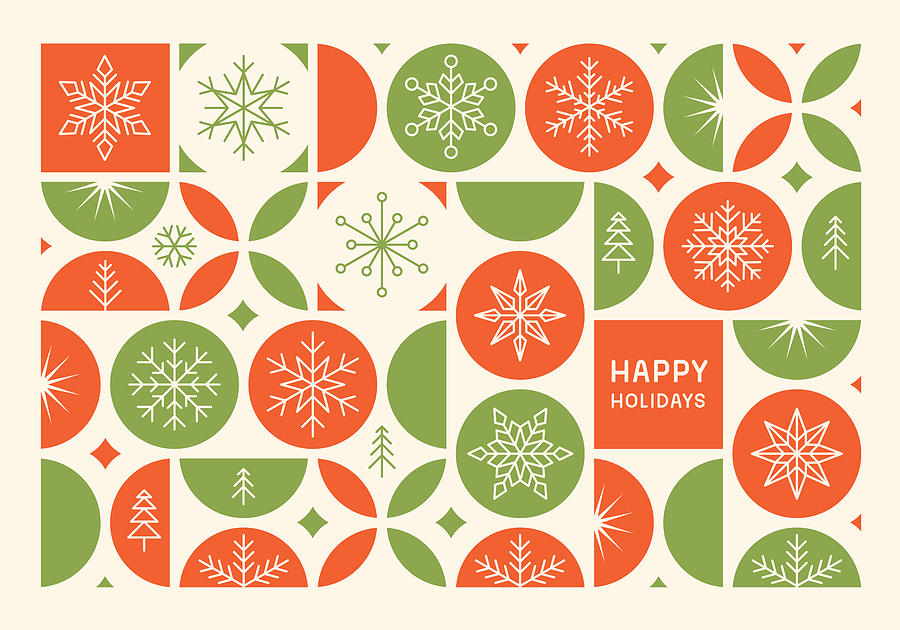 Happy holidays modern card Drawing by Miakievy