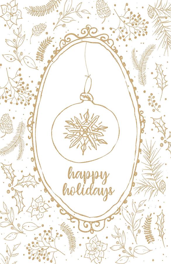 Christmas Digital Art - Happy Holidays Ornament by Ink Well