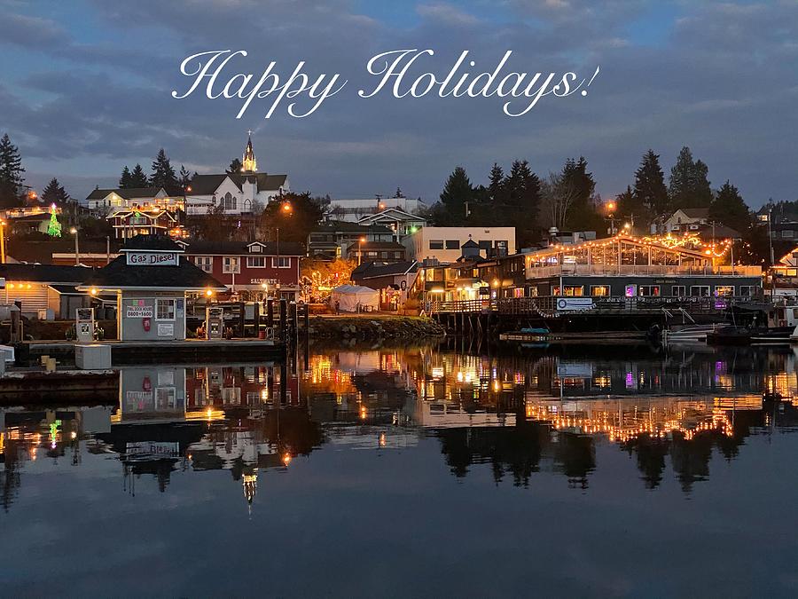 Happy Holidays Poulsbo Photograph by Jerry Abbott