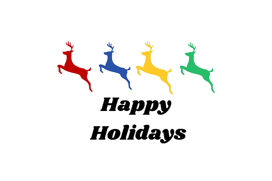 Happy Holidays Reindeer Digital Art by Ali Baucom