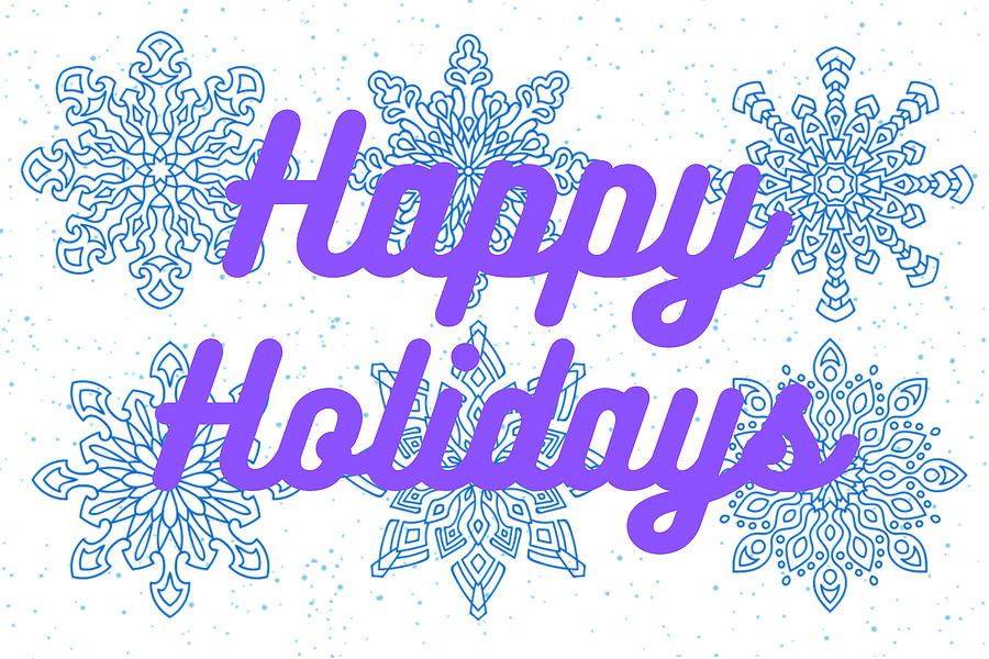 Happy Holidays Snowflakes Digital Art by Ali Baucom