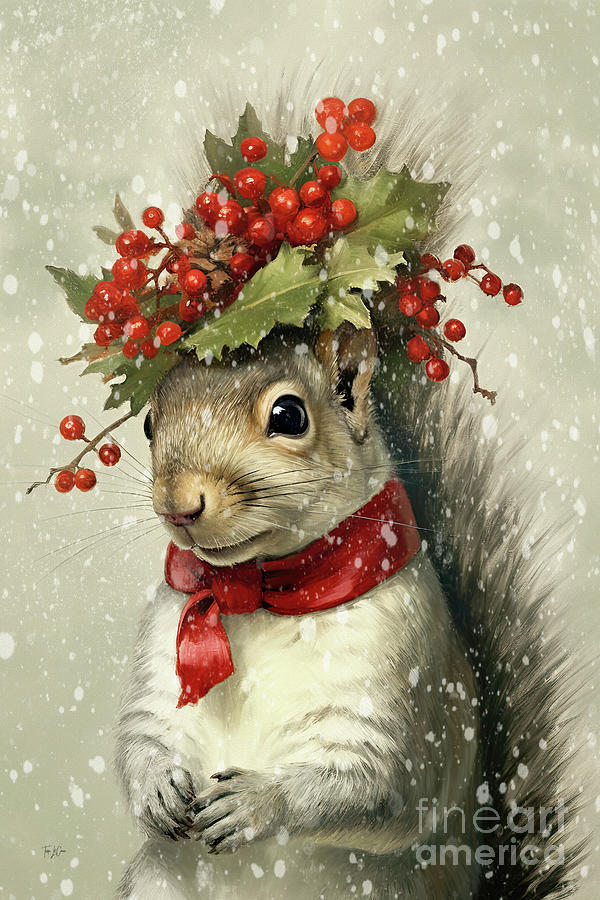 Happy Holly Painting by Tina LeCour