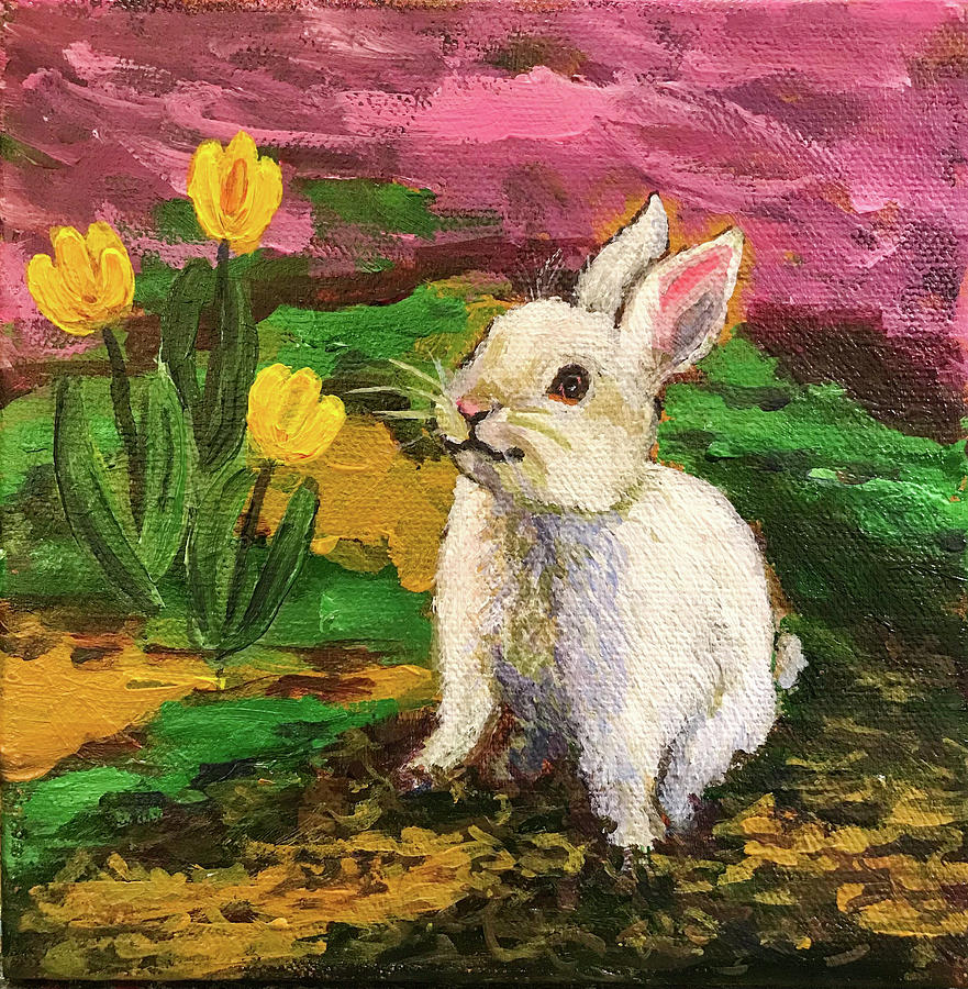 Happy Hoppy Easter Painting by Sherrell Rodgers