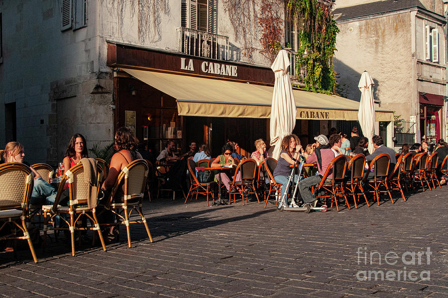 Happy Hour at La Cabane Bar on Place Plumereau in Tours Photograph by Bob Phillips