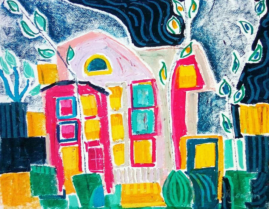 Happy Houses Pastel by Barbara H Jensen