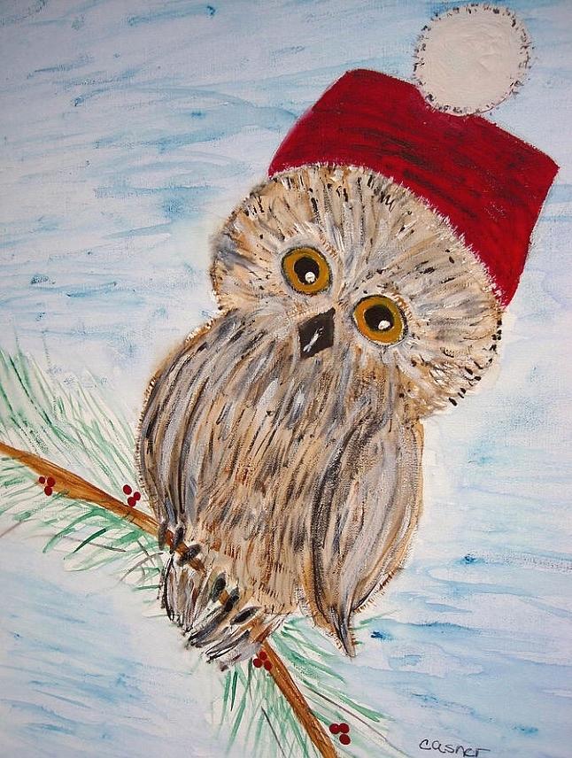 Happy Howlidays Painting by Colleen Casner