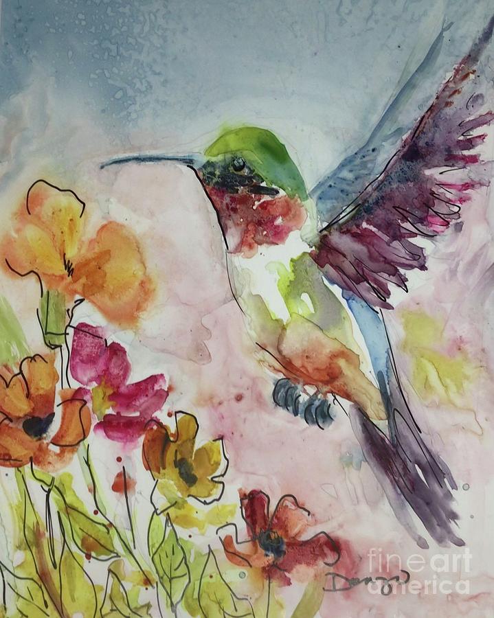 Happy hummer Painting by Lorraine Danzo - Fine Art America