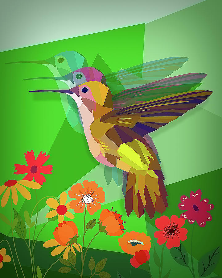 Happy Hummingbirds Digital Art by Dan Sproul