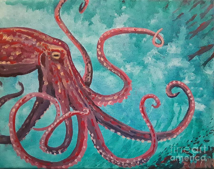 Happy Hunting Little Octopus Painting