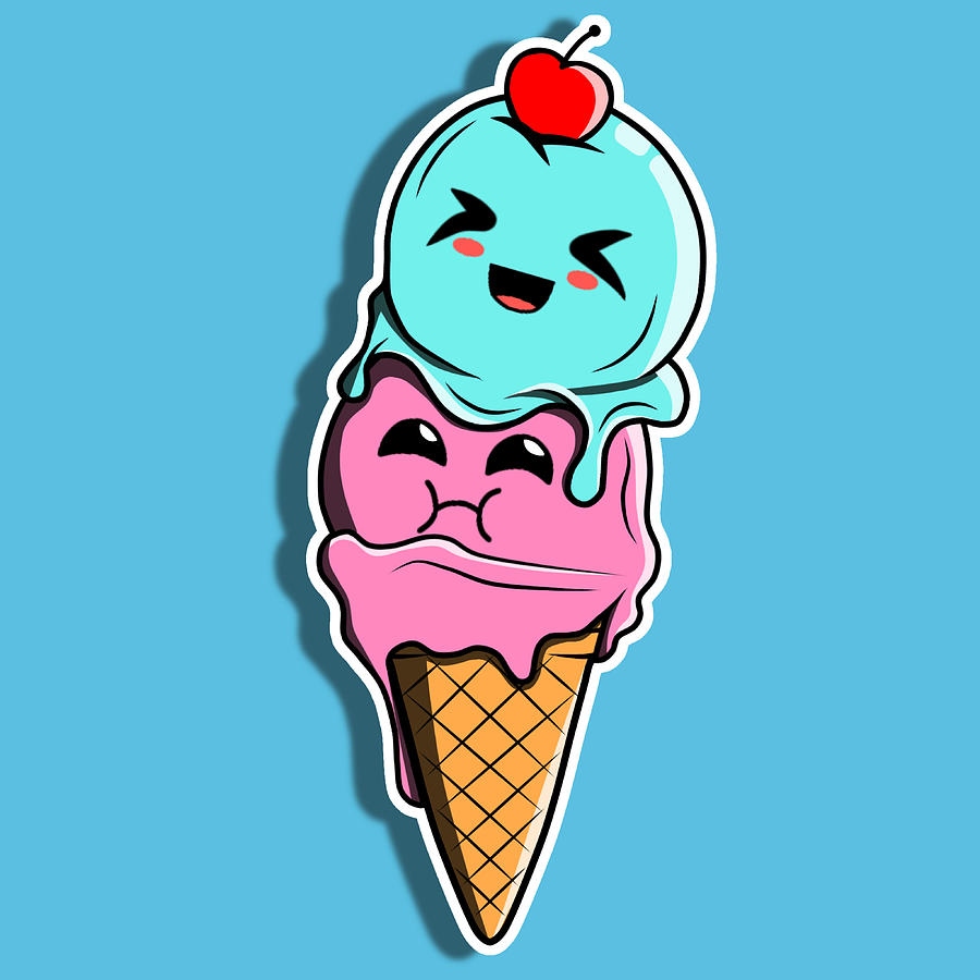 Happy ice cream Digital Art by Lenimski Anggoro - Pixels