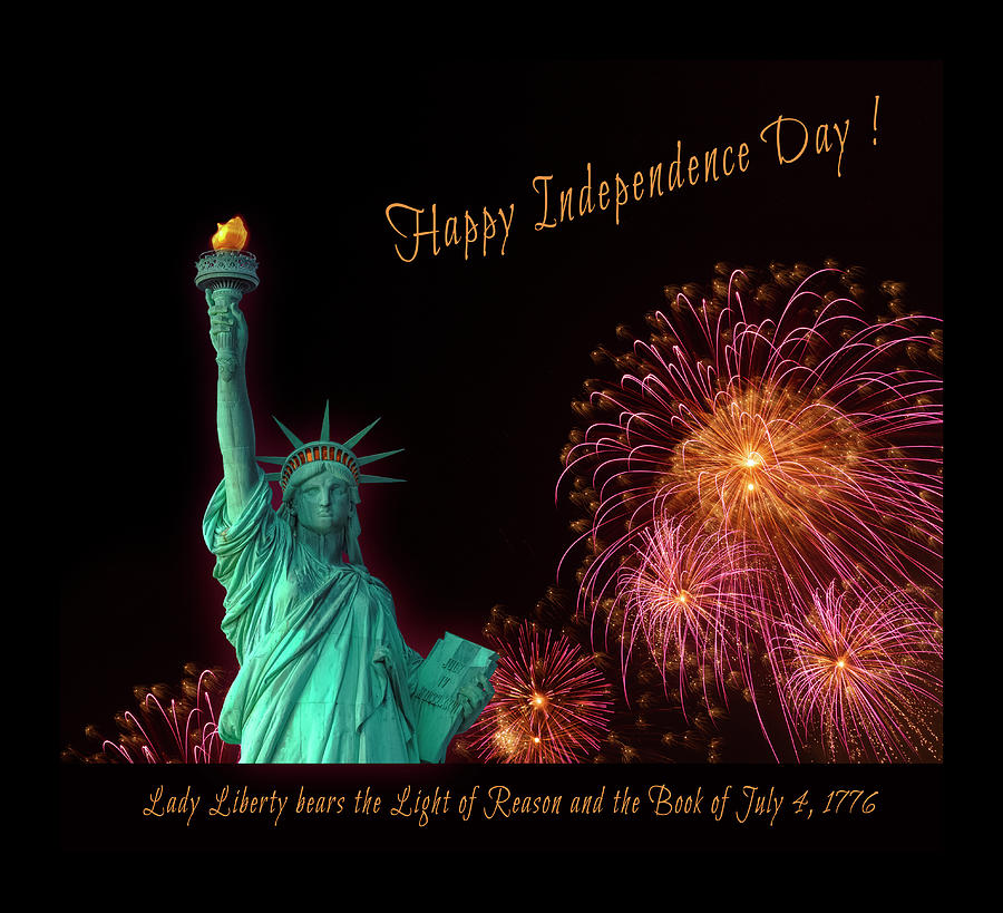 Happy Independence Day with Lady Liberty Photograph by Bonnie Follett
