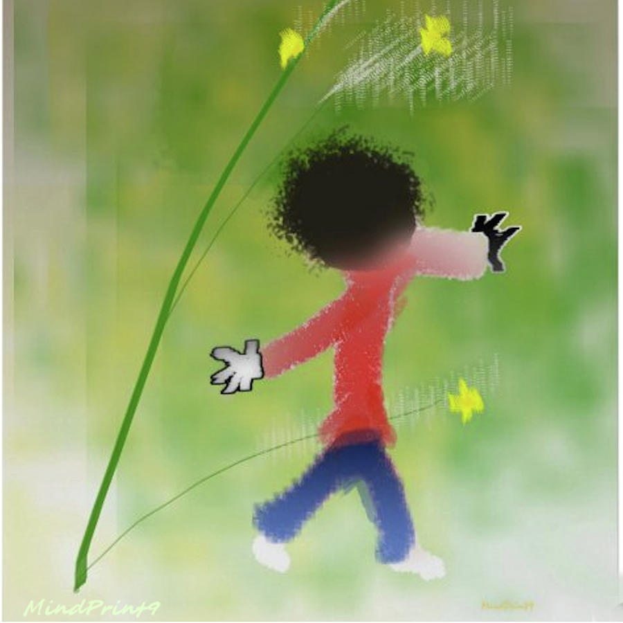 Happy Kid Digital Art by Asok Mukhopadhyay