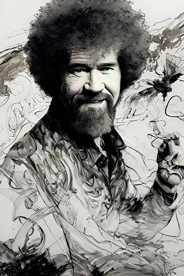 Happy Little Accidents - Bob Ross Digital Art by Fred Larucci
