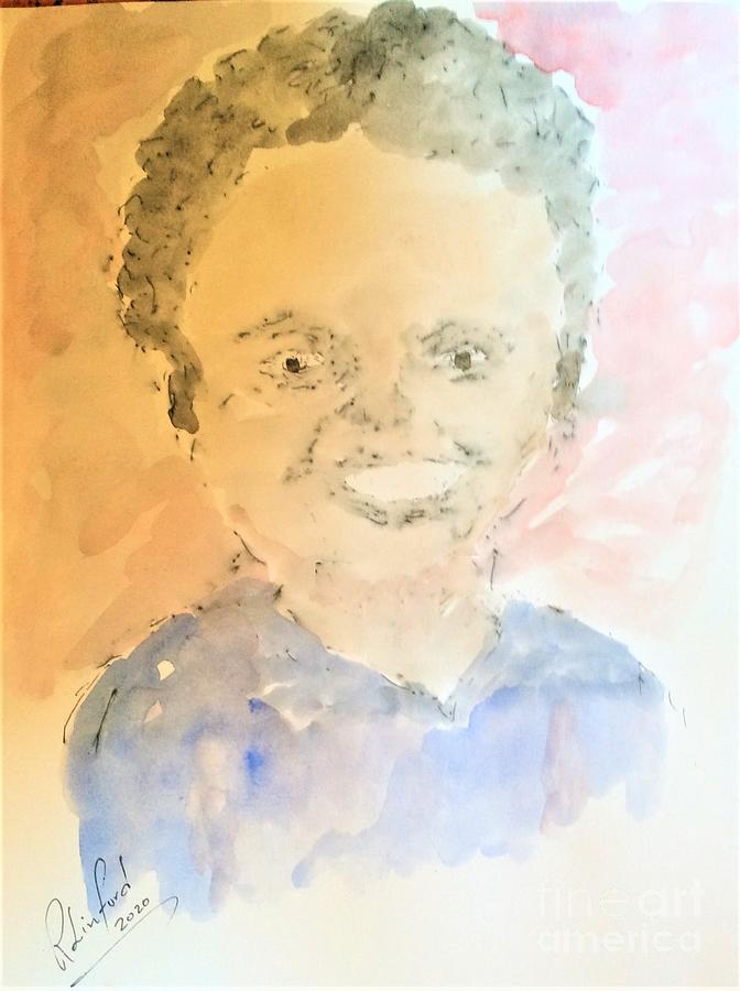 Watercolor Happy Little Girl by Richard Linford Photograph by Richard W Linford