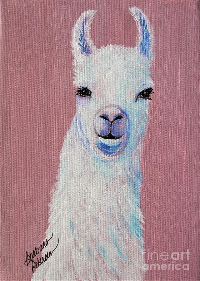 Happy Llama Painting by Barbara Petersen