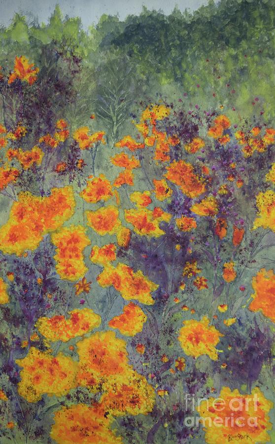  #681 Happy Marigold Garden #681 Painting by Barrie Stark
