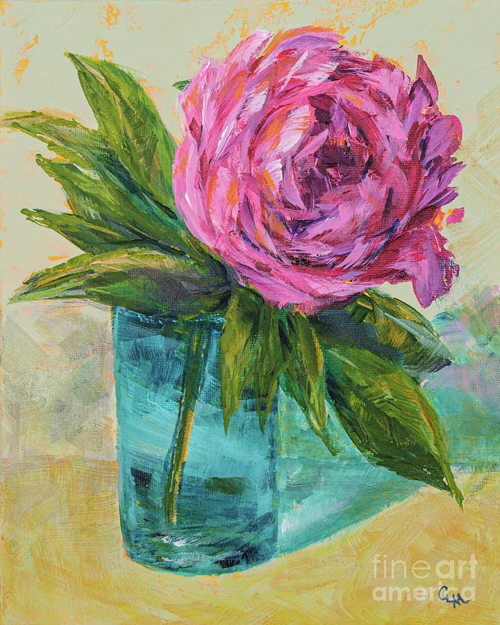 Happy May Peony Painting by Cheryl McClure