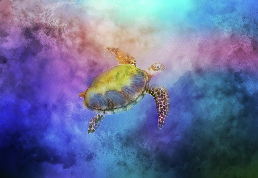 Happy Morning For The Turtle Painting by Johanna Hurmerinta