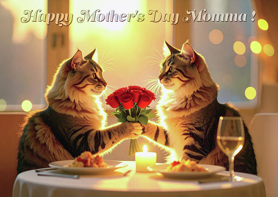 Happy Mothers Day Momma With Cats Photograph