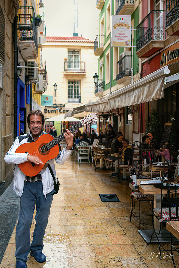 Musician Photograph - Happy Musician Alicante Spain by Steven Sparks