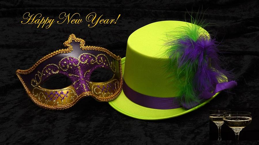 Happy New Year Hat and Mask Photograph by Nancy Ayanna Wyatt
