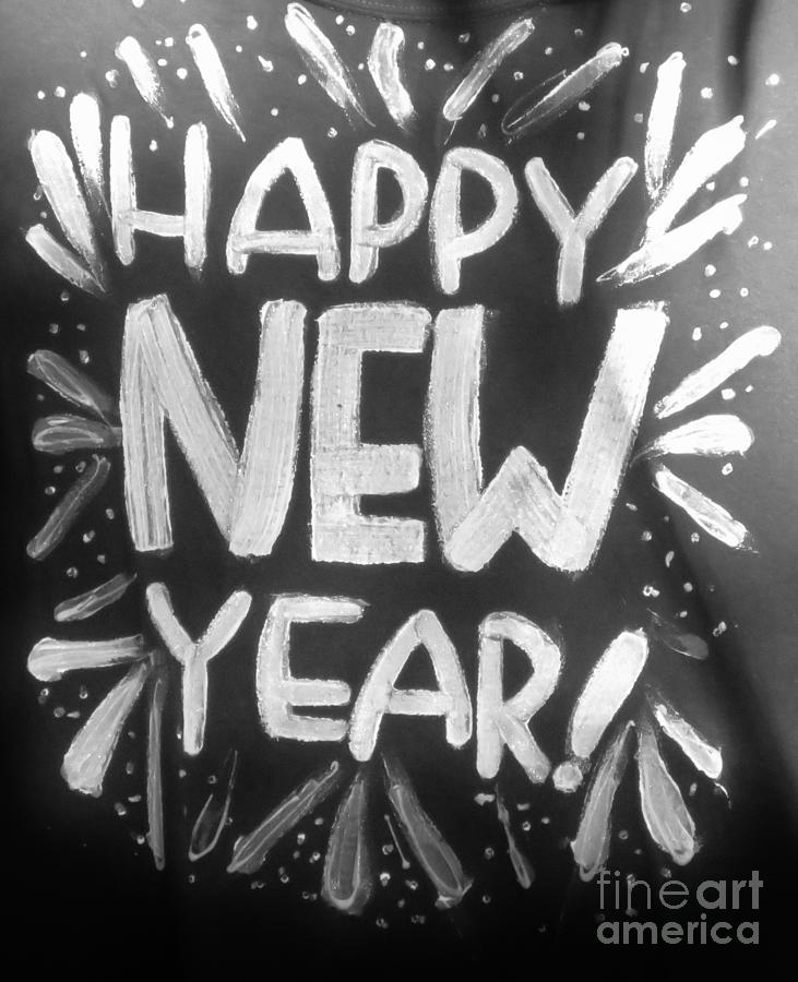 Happy New Year in Black and White Photograph by World Reflections By Sharon