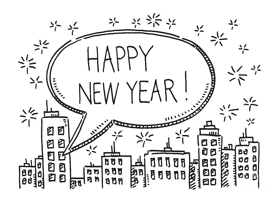 Happy New Year - Free printable Coloring pages for kids-saigonsouth.com.vn