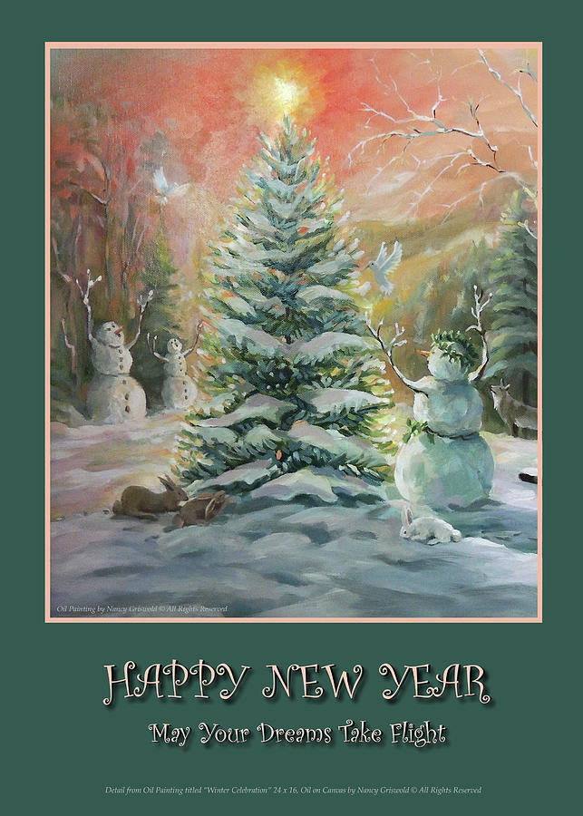 Happy New Year Winter Celebration Photograph by Nancy Griswold